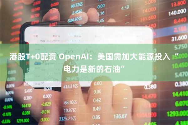 港股T+0配资 OpenAI：美国需加大能源投入 “电力是新的石油”